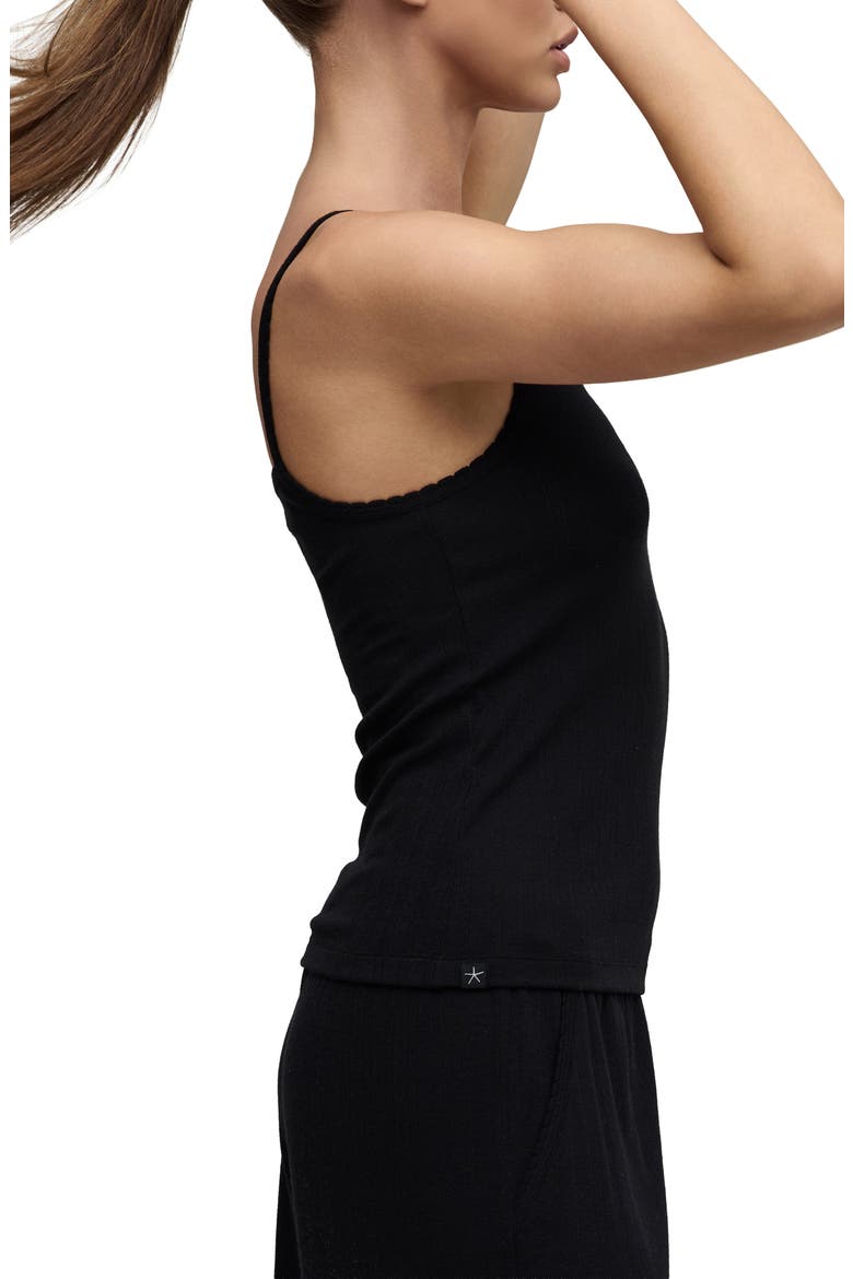 Scalloped Pointelle Tank, Alternate, color, BLACK