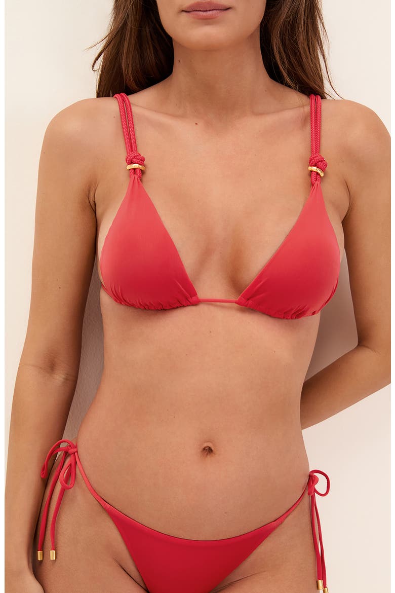Gal Triangle Bikini Top, Alternate, color, RED