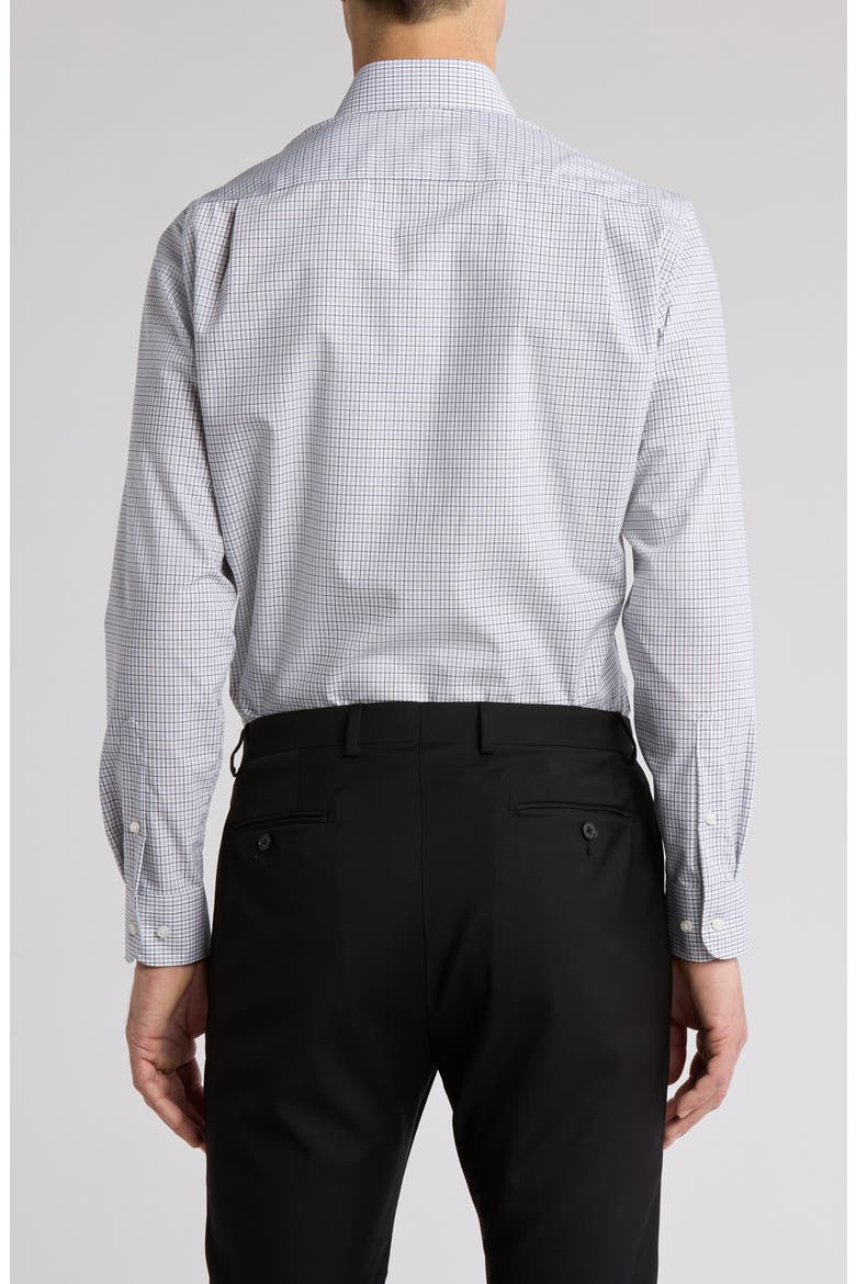 Victoria St. Trim Fit Microcheck Cotton Dress Shirt, Alternate, color, NAVY ARIA PLAID