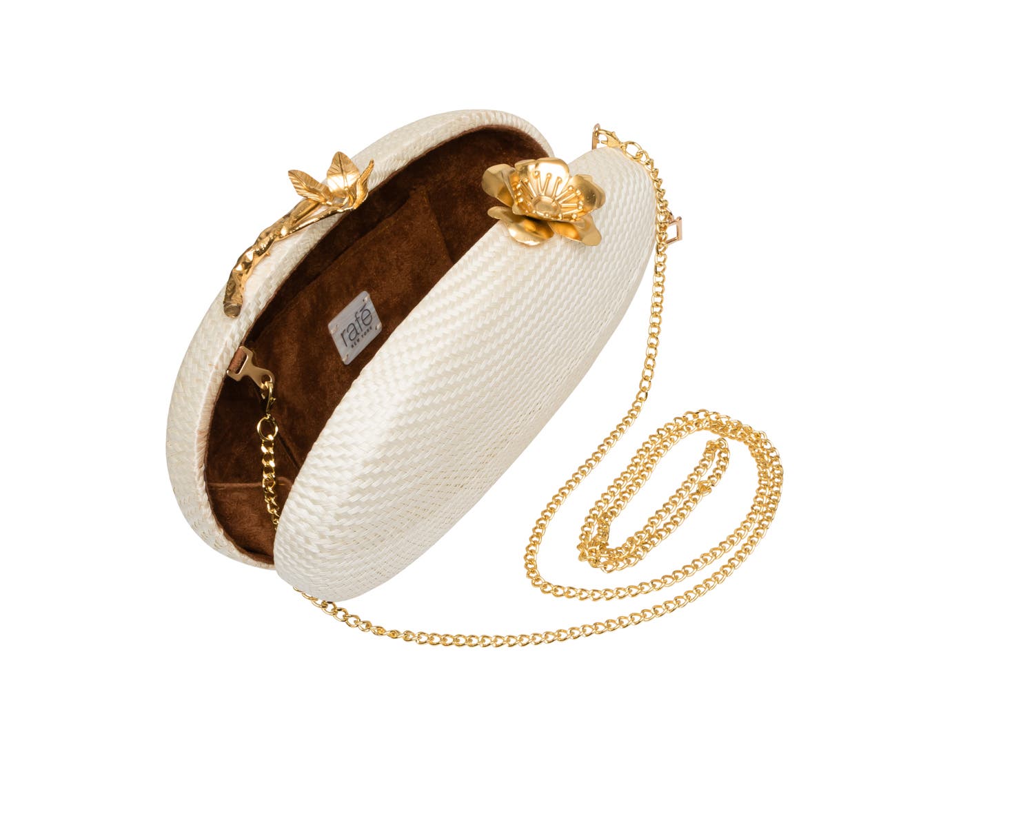 Joanna Oval Clutch, Alternate, color, OFF WHITE