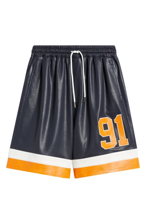 Stadium Perforated Faux Leather Shorts