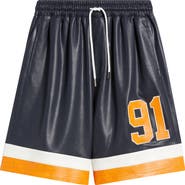 CRIMINAL DAMAGE Stadium Perforated Faux Leather Shorts