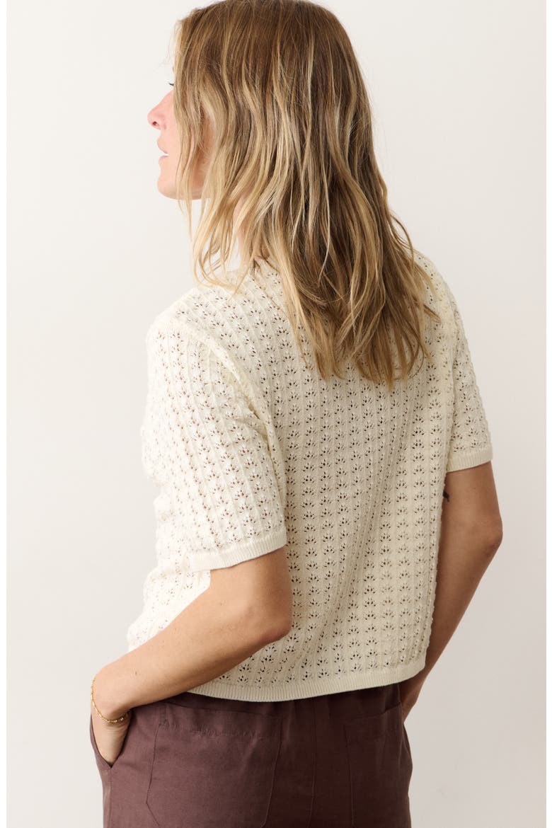 Lucia Pointelle Cardigan, Alternate, color, ANTIQUE WHITE