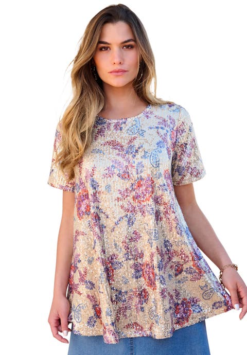 Sequined Swing Tee (Plus)