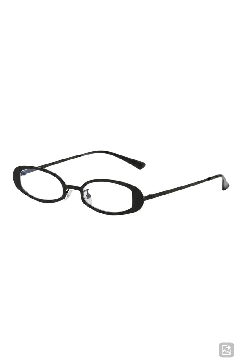 Kylie 51mm Oval Blue Light Blocking Glasses, Alternate, color, BLACK/ CLEAR