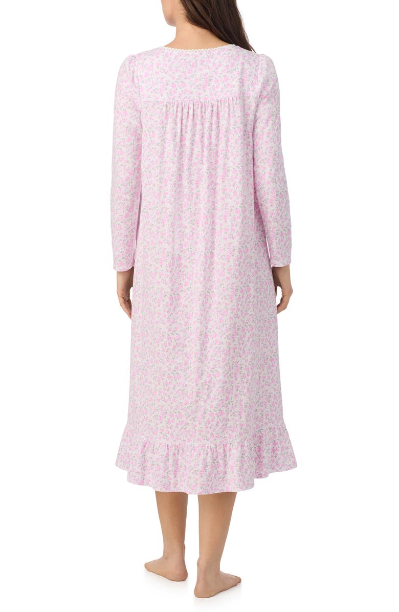 Eileen West Long Sleeve Cotton Nightgown, Alternate, color, White Ditsy
