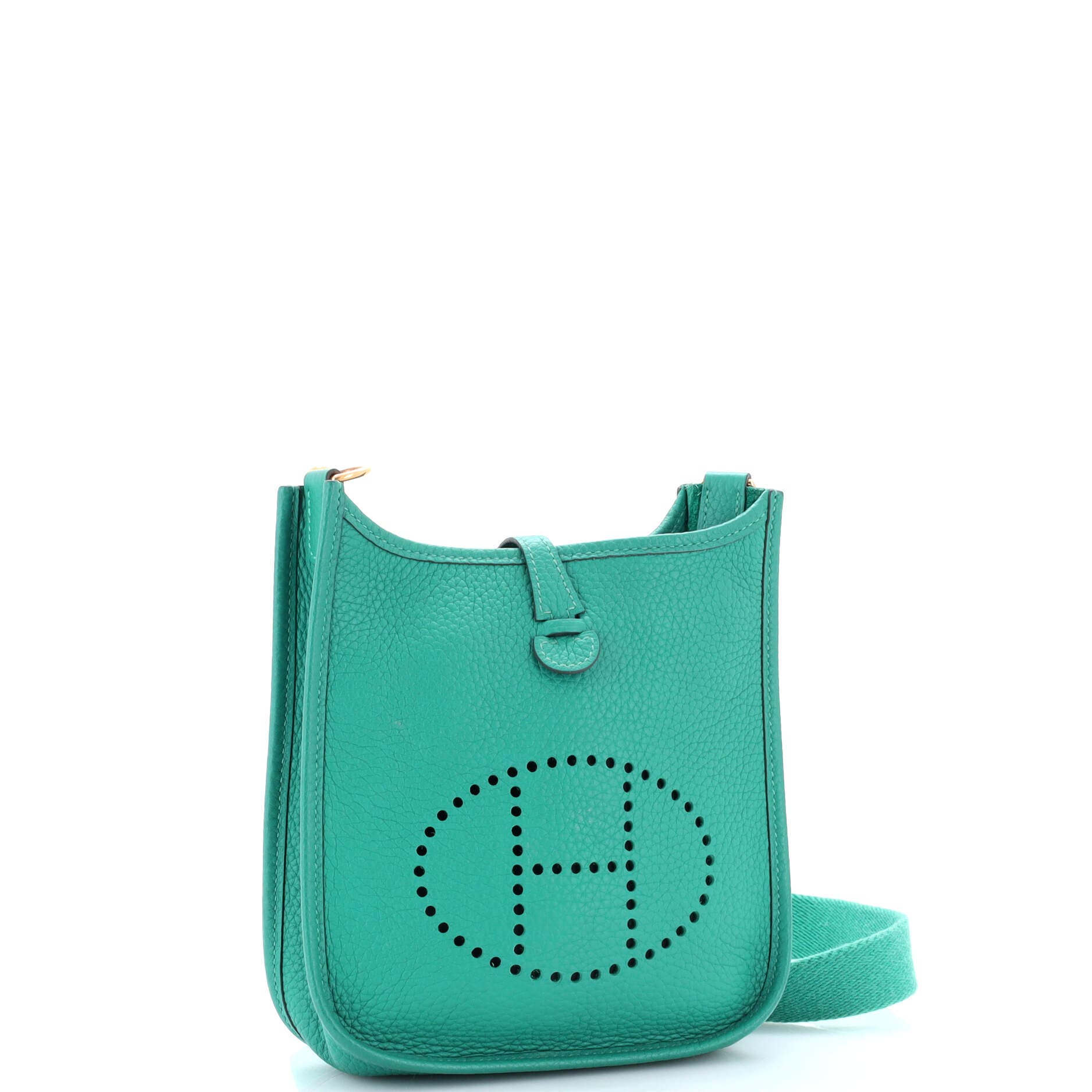 Pre-Owned Hermes Evelyne Bag Gen III Clemence TPM, Alternate, color, Vert Verone