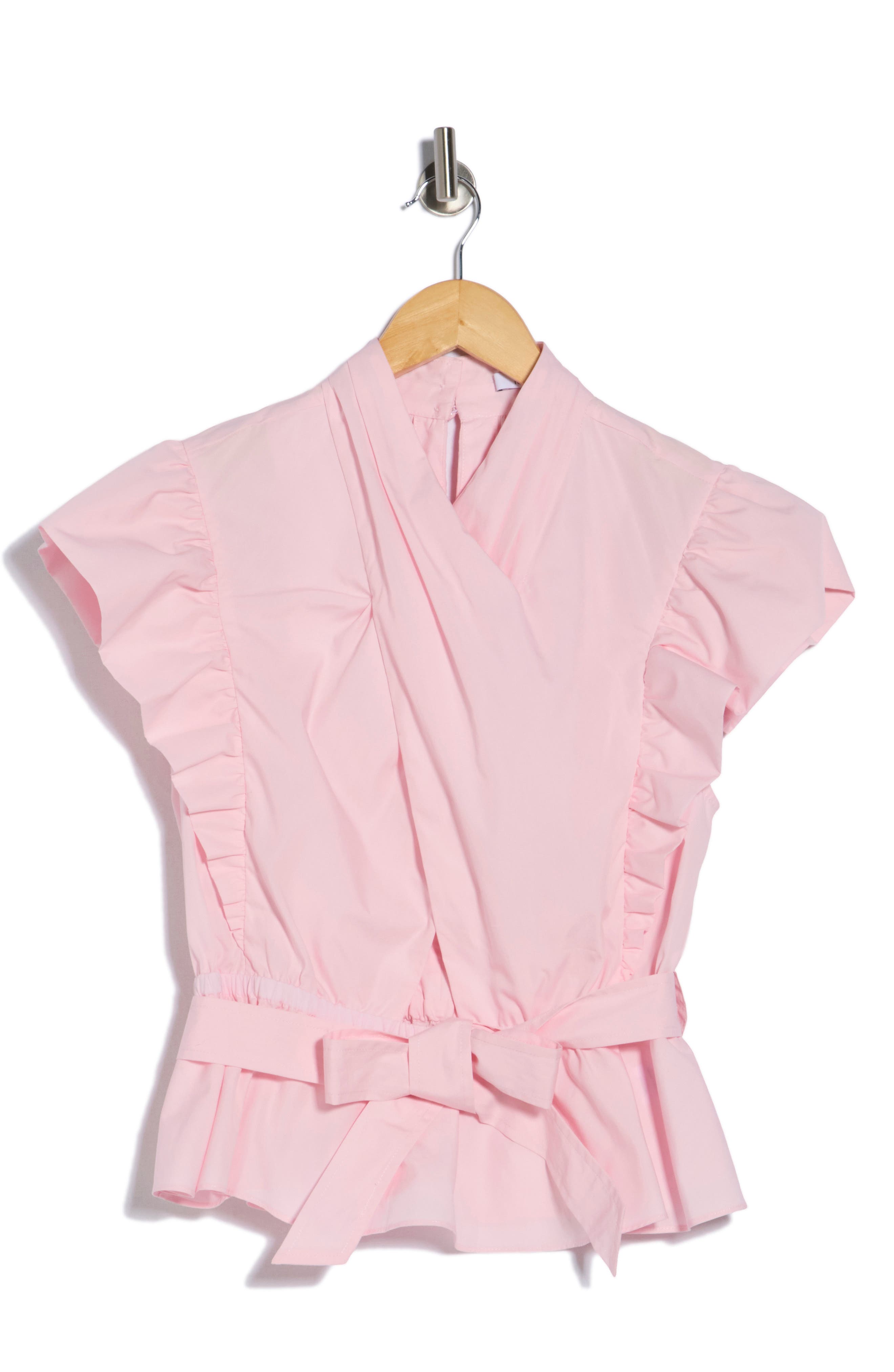 Derek Lam 10 Crosby Brynn Cotton Wrap Peplum Top