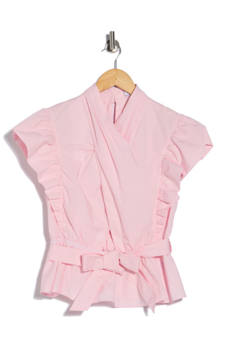Brynn Cotton Wrap Peplum Top, Alternate, color, PRIMROSE