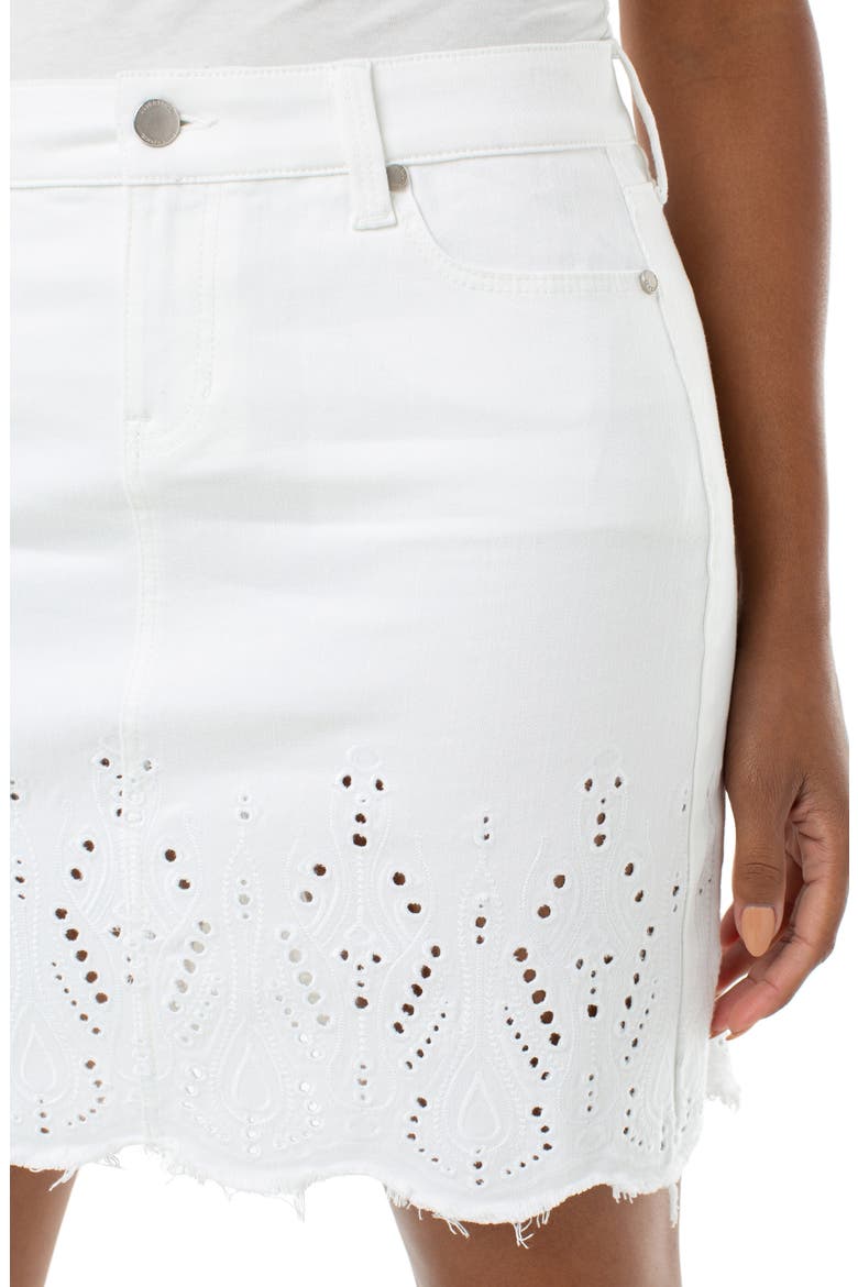 Embroidered Hem Denim Miniskirt, Alternate, color, BRIGHT WHITE