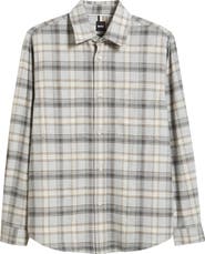 BOSS Owen Relaxed Fit Plaid Cotton Flannel Button-Up Shirt