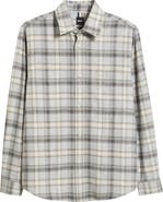 BOSS Owen Relaxed Fit Plaid Cotton Flannel Button-Up Shirt