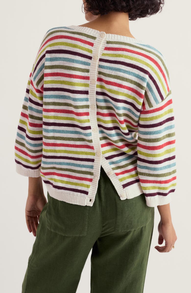 Seasalt Cornwall Knavock Stripe Organic Cotton & Linen Sweater, Alternate, color, Mini Cornish Carnelian Multi