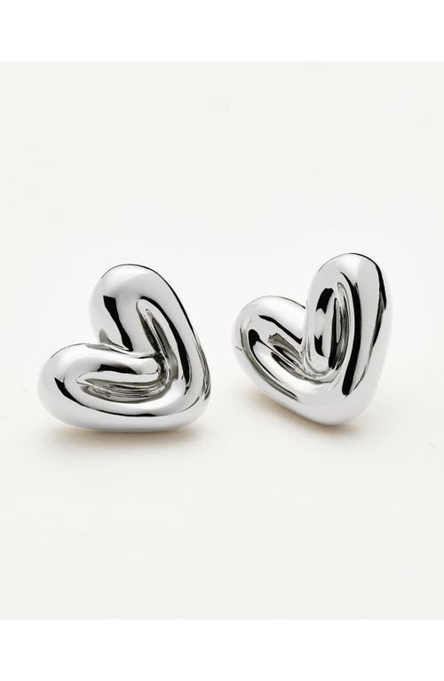 Missoma Puffy Heart Stud Earrings In Silver