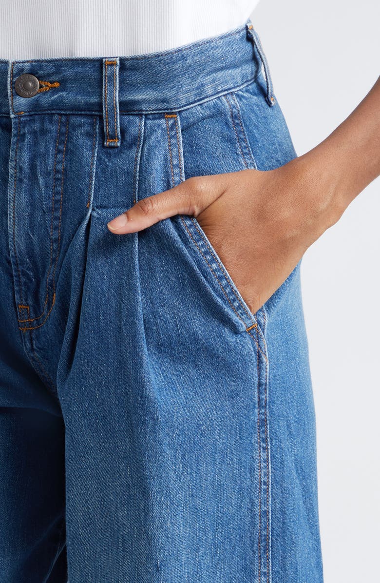 Veronica Beard Mia High Waist Double Pleat Wide Leg Jeans, Alternate, color, 