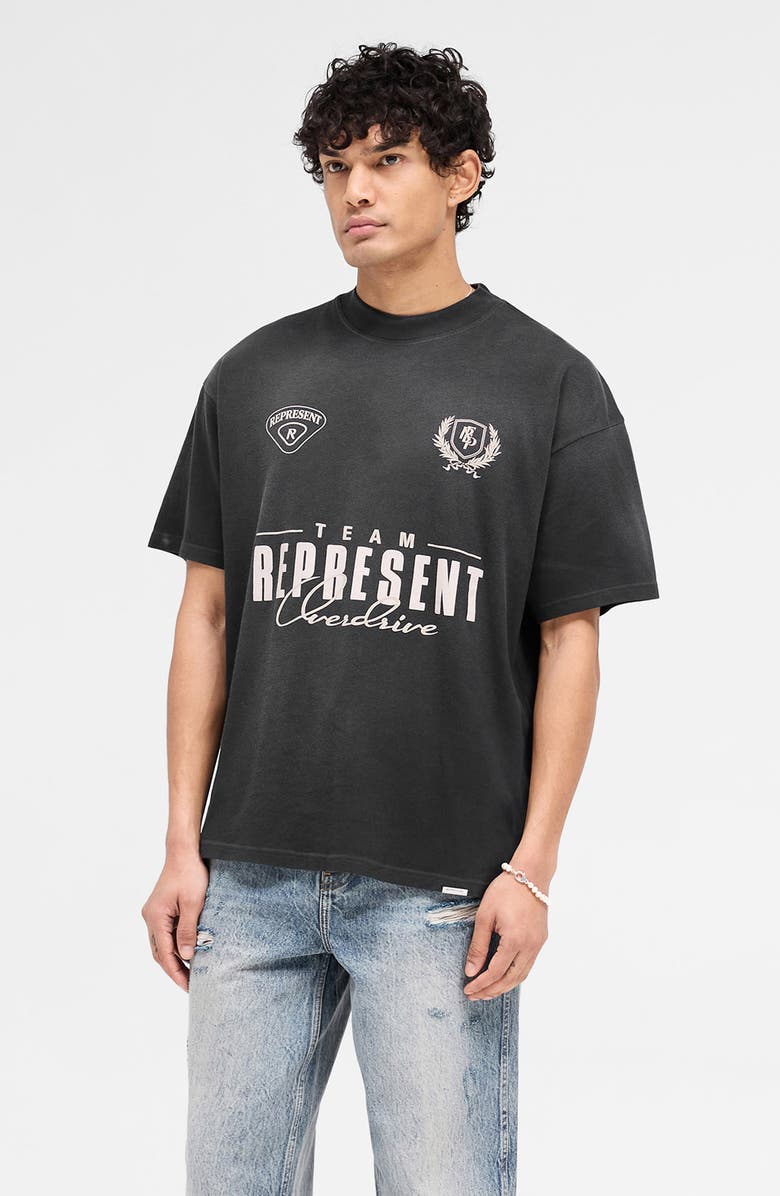 Represent World Championship Graphic T-Shirt, Alternate, color, Stained Black