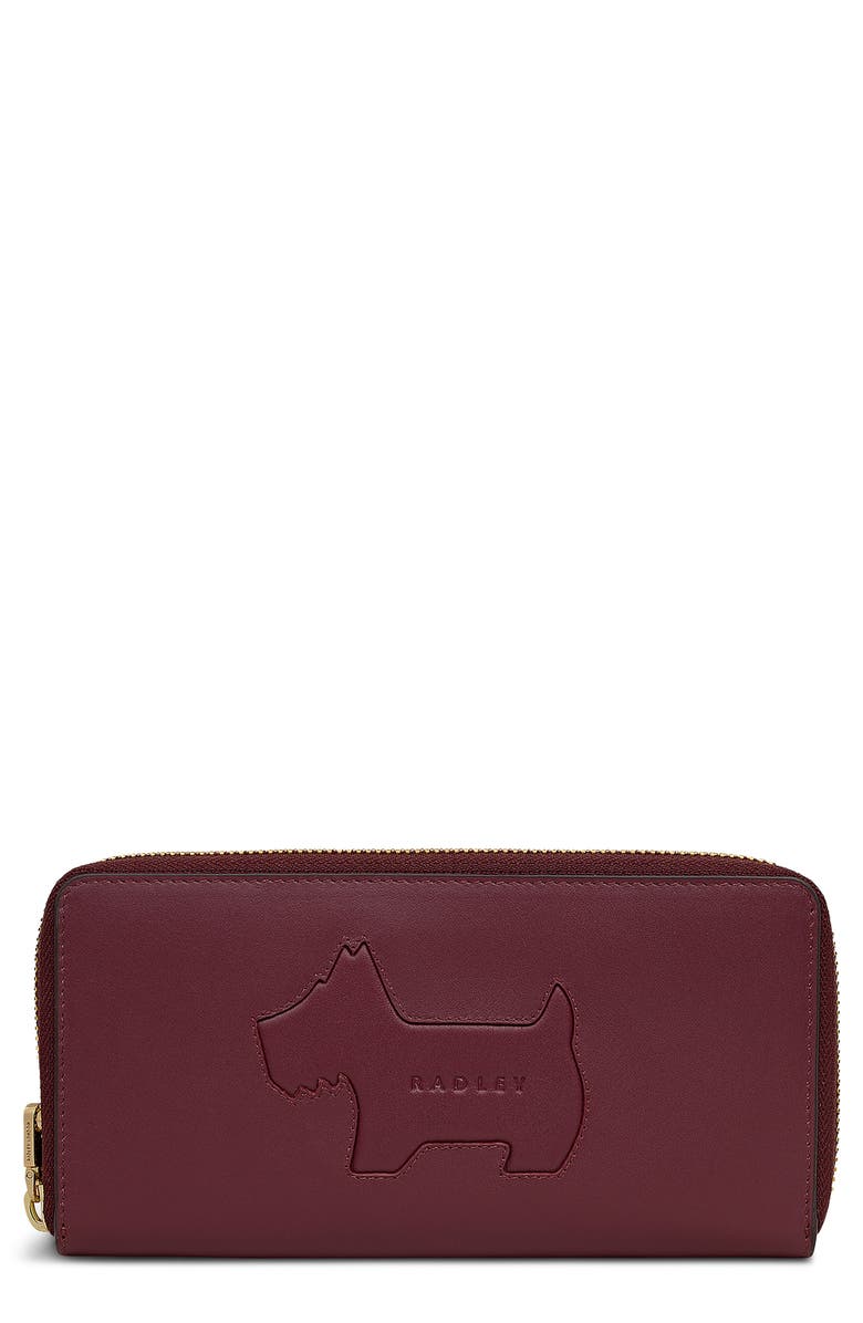 Radley Hadley Lane Large Zip Wallet, Main, color, Dark Cherry