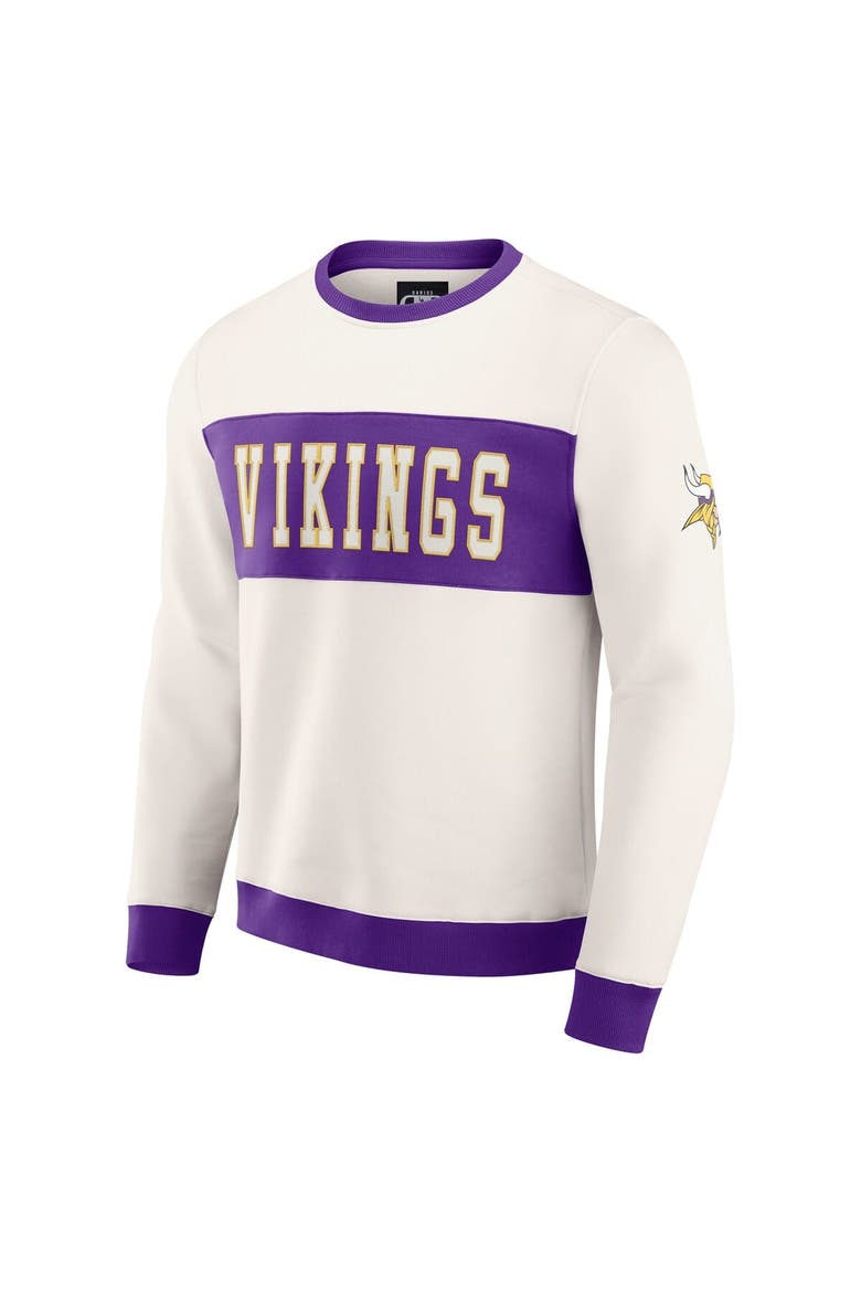 Men's Darius Rucker Collection by Fanatics  Cream Minnesota Vikings Colorblock Pullover Sweatshirt, Alternate, color, Cream