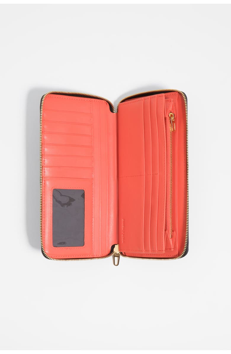 Bimba y Lola Embossed Leather Wallet, Alternate, color, Black