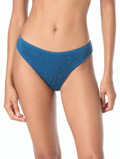 Rhinestone Studded Solids Bikini Swim Bottom