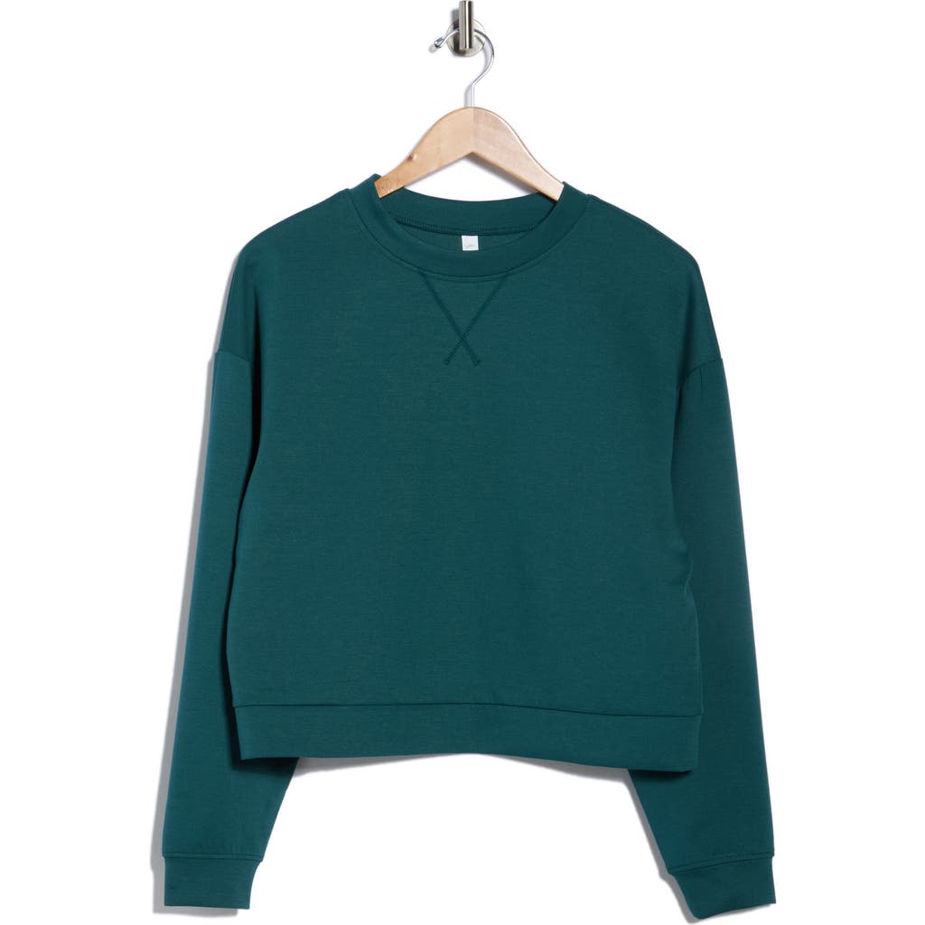 X By Gottex Scuba Knit Activewear Sweatshirt In Green