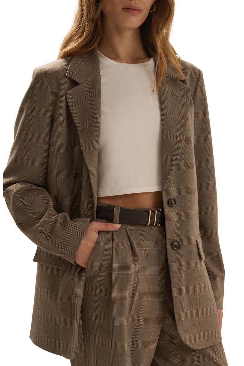 The Favorite Oversized Plaid Blazer, Alternate, color, JAVA PLAID