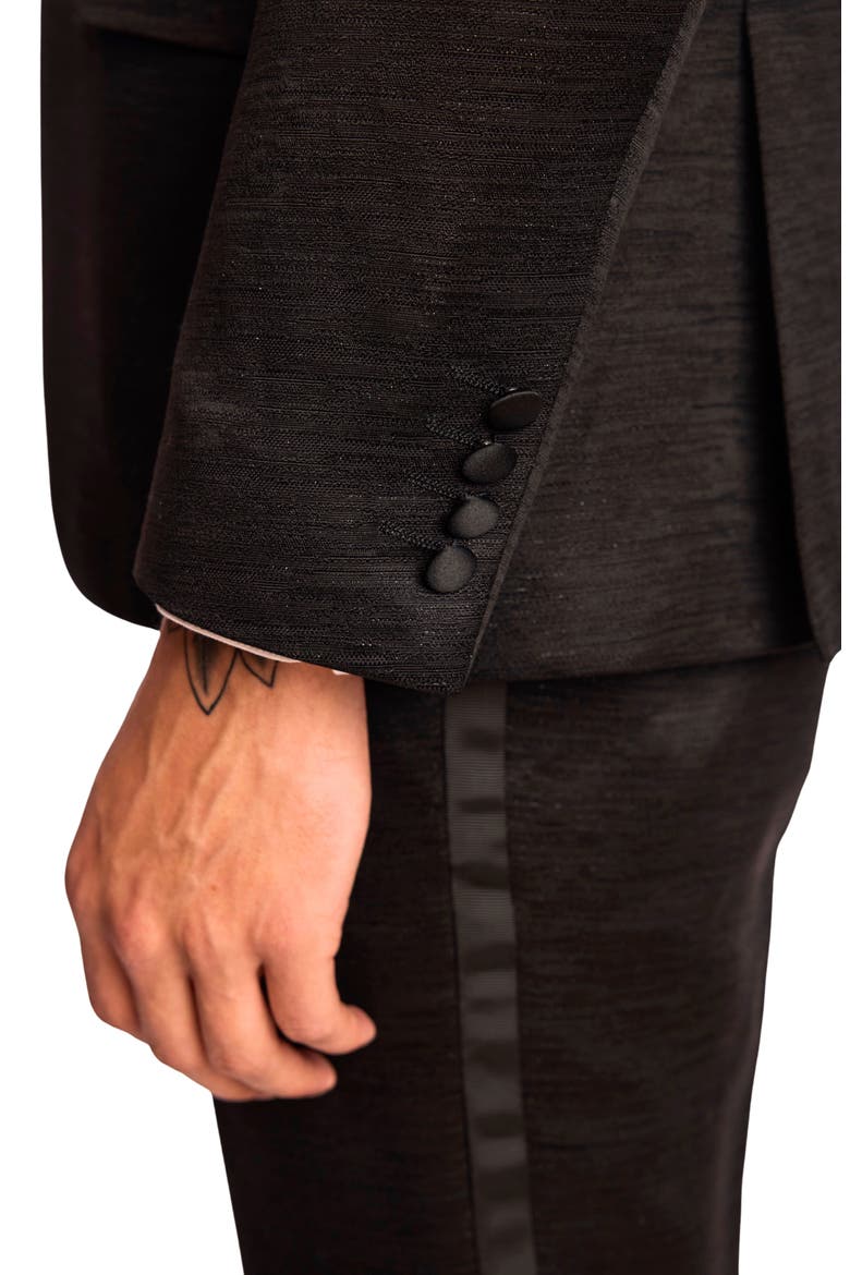 Grosvenor Slim Fit Dinner Jacket, Alternate, color, BLACK JACQUARD