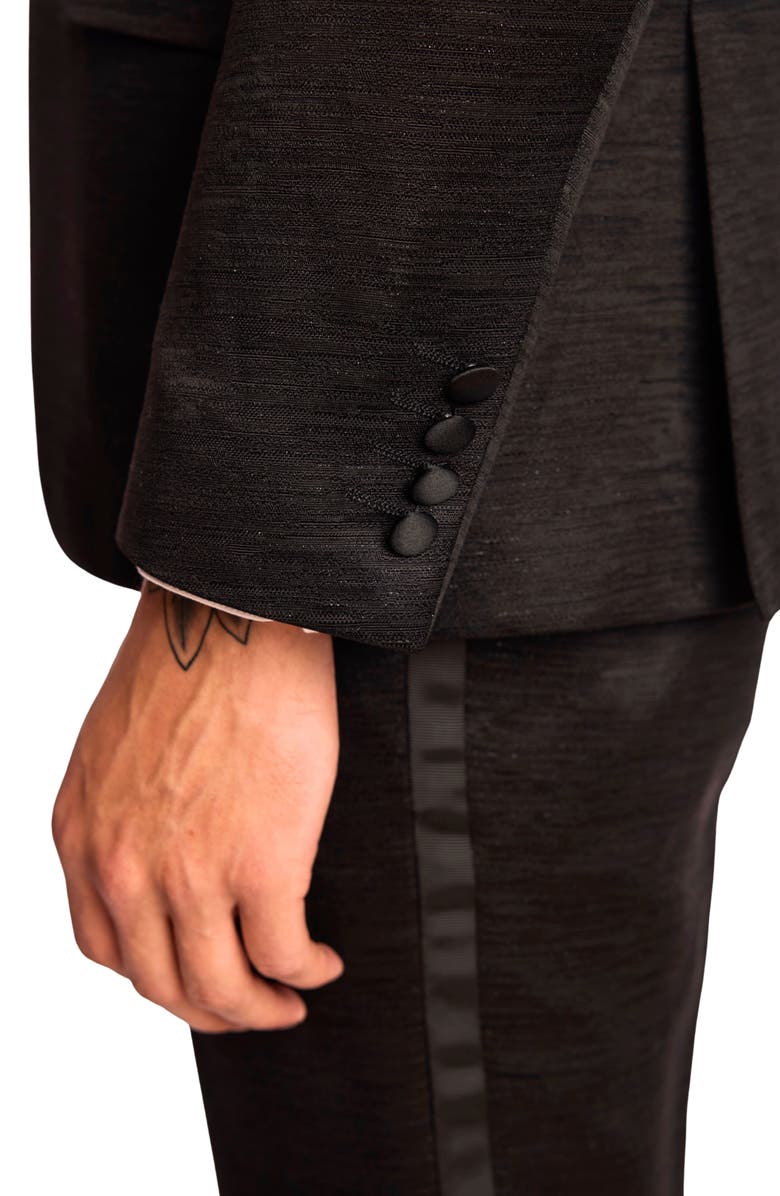 PAISLEY & GRAY Grosvenor Slim Fit Dinner Jacket, Alternate, color, Black Jacquard