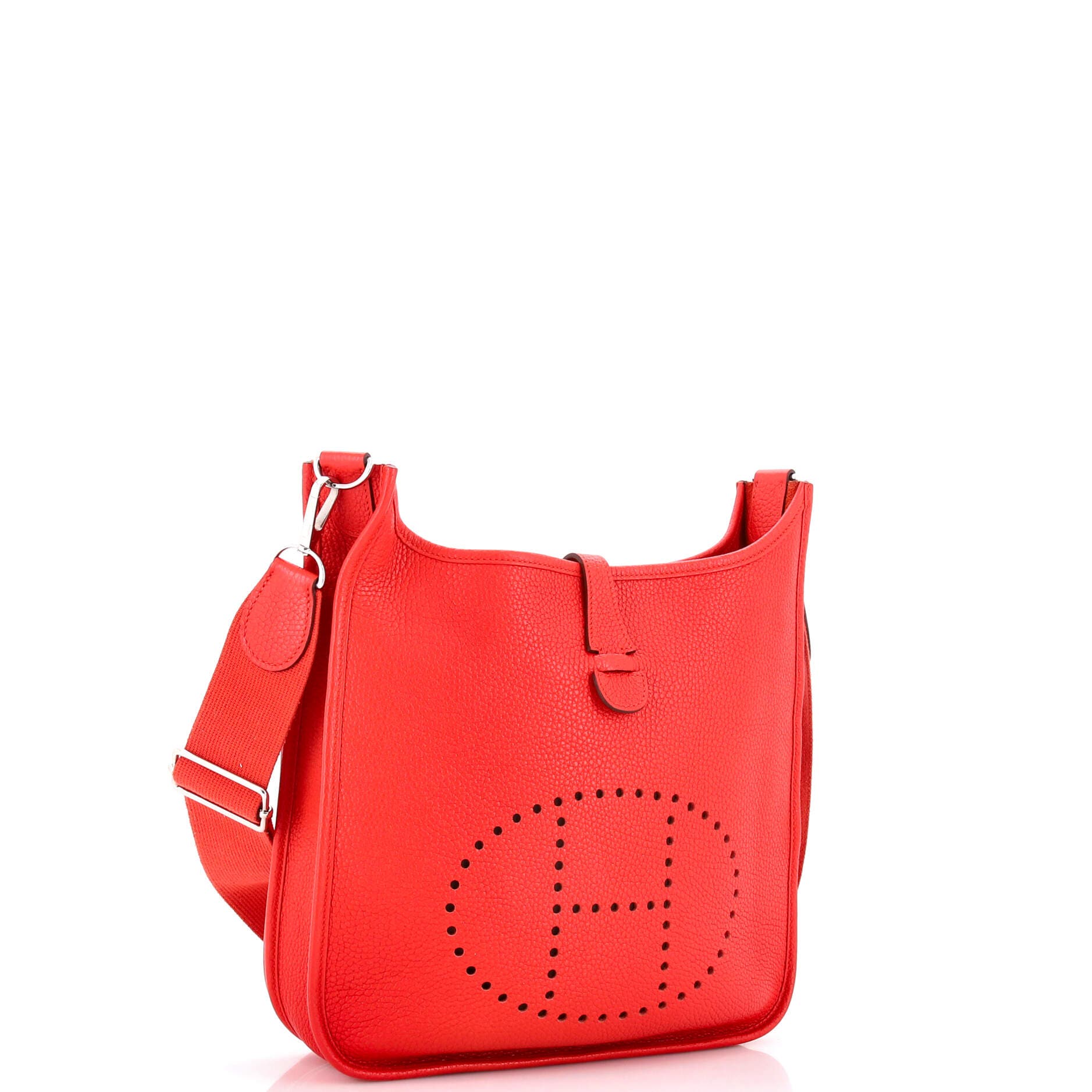 Pre-Owned Hermes Evelyne Bag Gen III Clemence PM, Alternate, color, Rouge Tomate