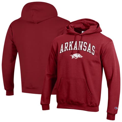 Men's Champion  Crimson Arkansas Razorbacks Arched Logo Fleece Pullover Hoodie