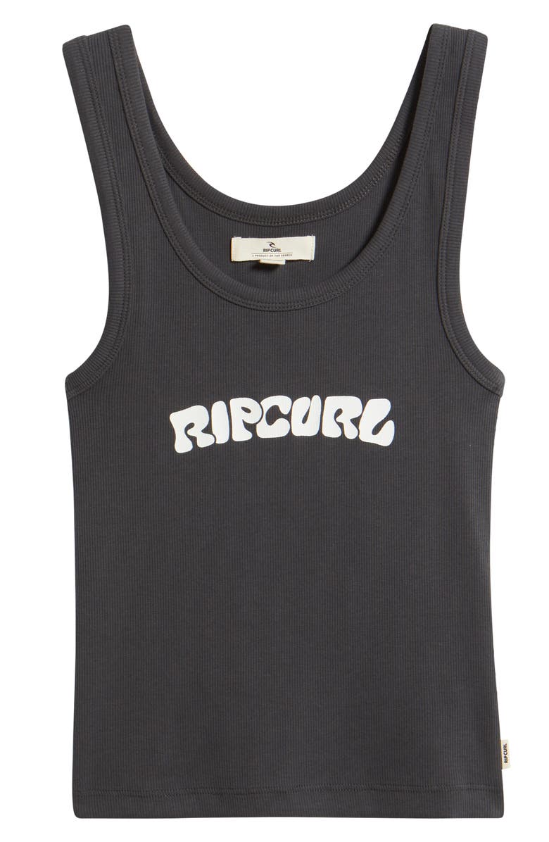 Rip Curl Surf Puff Logo Graphic Tank, Alternate, color, Washed Black/ Cream