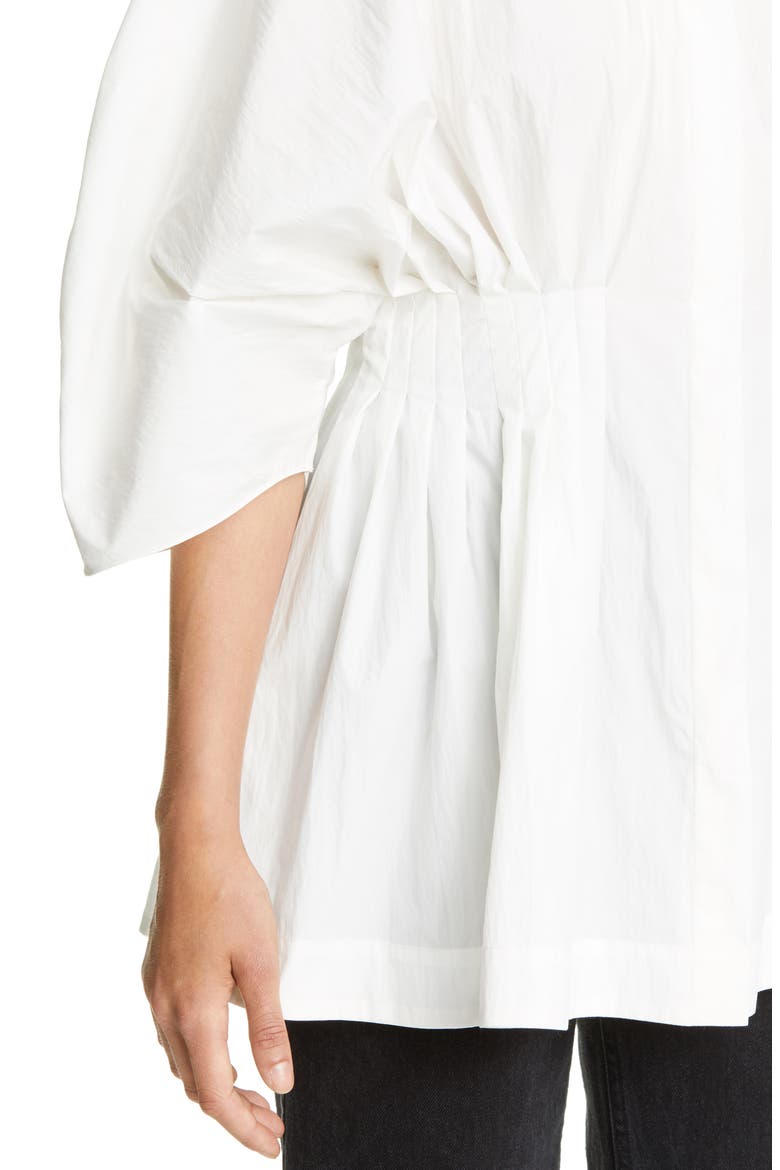 Pleated Waist Shirt, Alternate, color, WHITE
