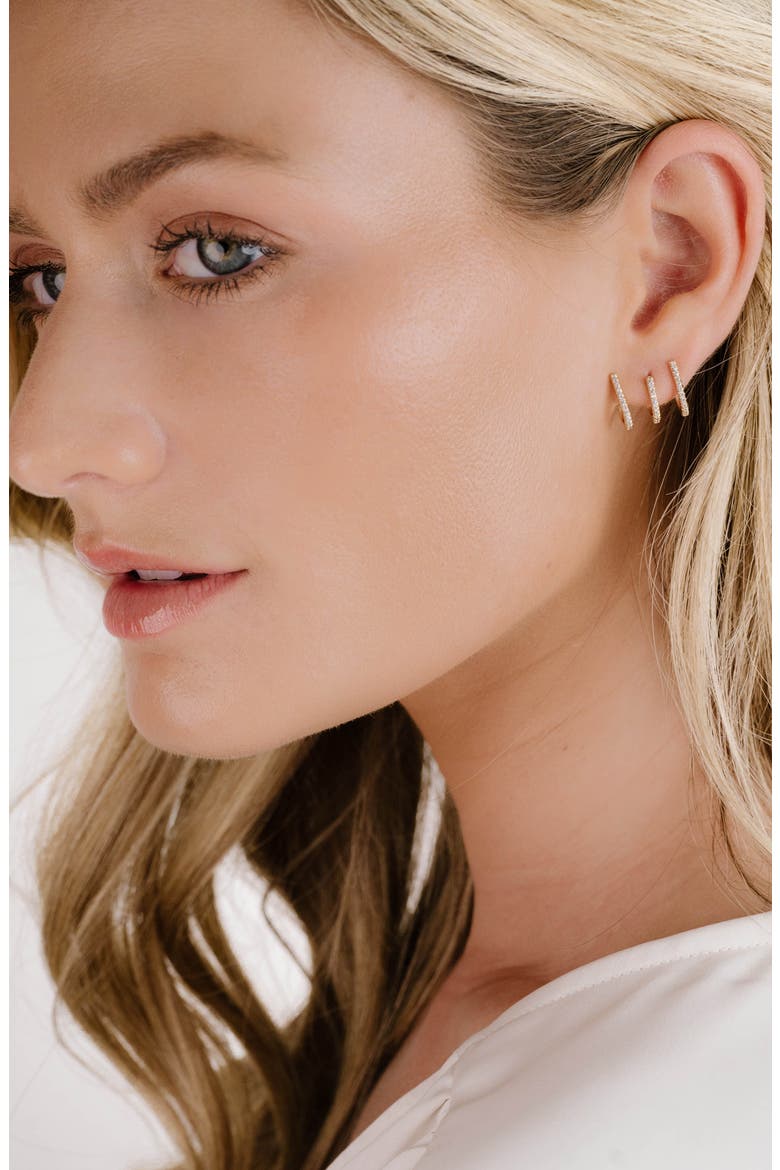 Crystal Ear Wrap Stud Earrings, Alternate, color, GOLD