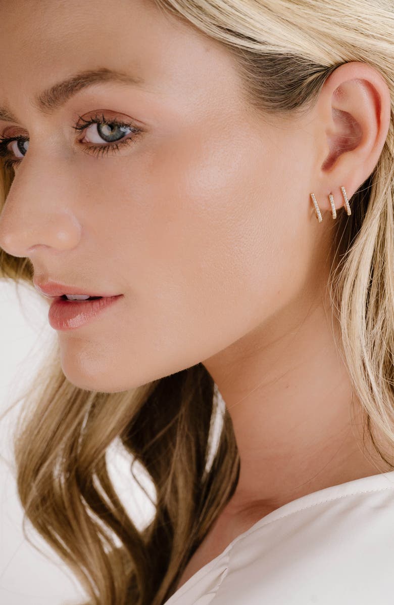 Ettika Crystal Ear Wrap Stud Earrings, Alternate, color, Gold