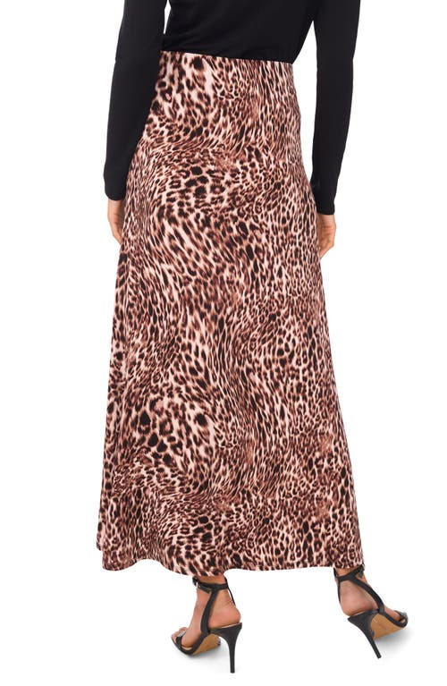 Vince Camuto Print Pull-on Maxi Skirt In Brown