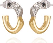 Vince Camuto Two-Tone Pavé Crystal Hoop Earrings