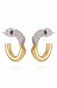 Vince Camuto Two-Tone Pavé Crystal Hoop Earrings