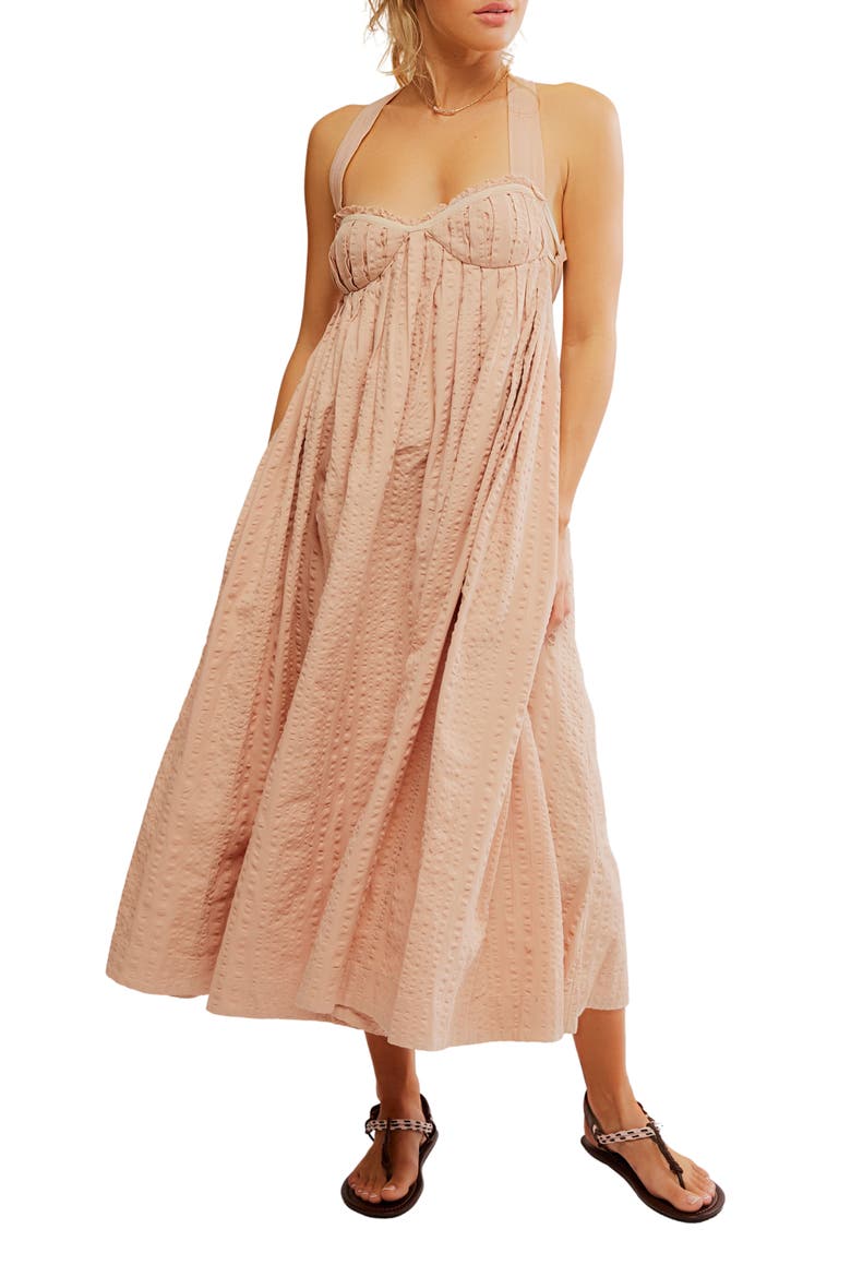 Poppy Cotton Seersucker Midi Dress, Main, color, SWEET NOTHINGS