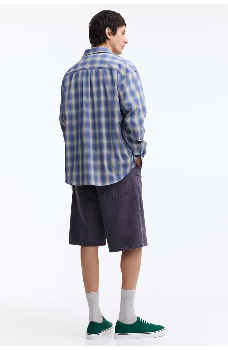 H&M Relaxed Denim Shorts, Alternate, color, Dark Lilac