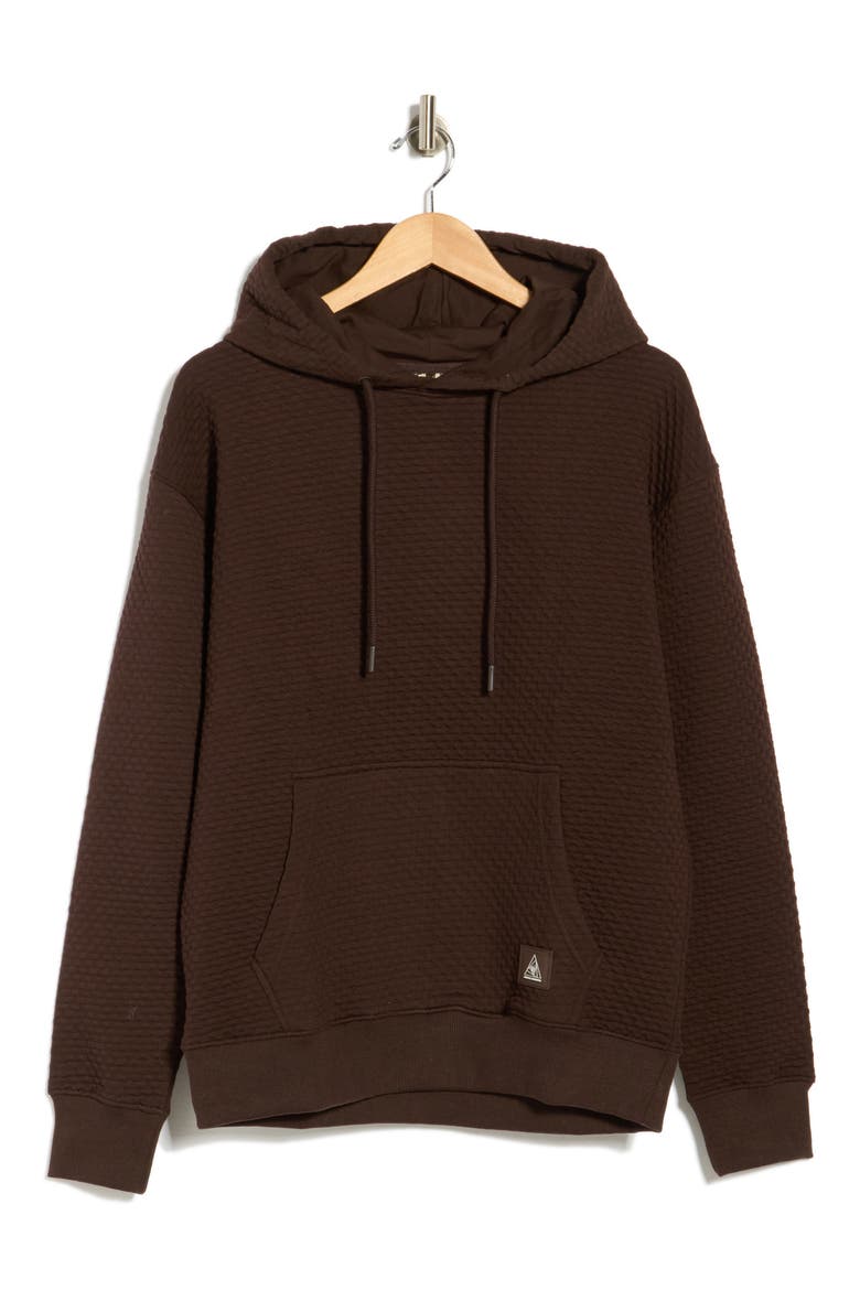 Geometric Textured Hoodie, Main, color, BROWN