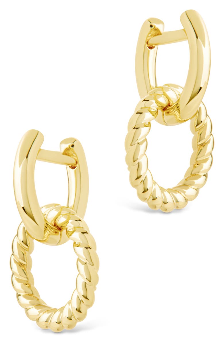 Sterling Forever Levissa Circle Drop Huggie Hoop Earrings, Alternate, color, Gold