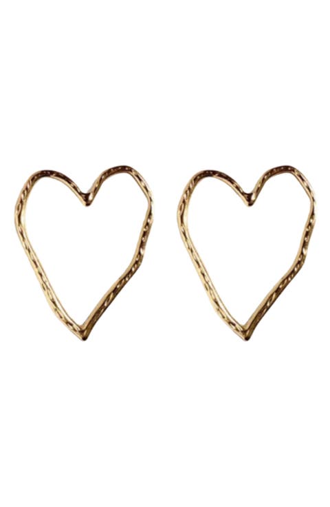 Open Heart Drop Earrings