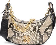 Off-White Hemisphere Snakeskin Embossed Leather Hobo Bag