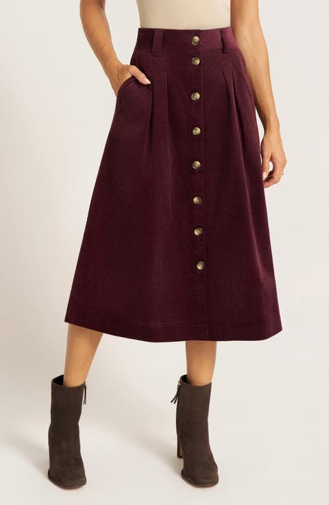 Marlowe Corduroy Midi Skirt