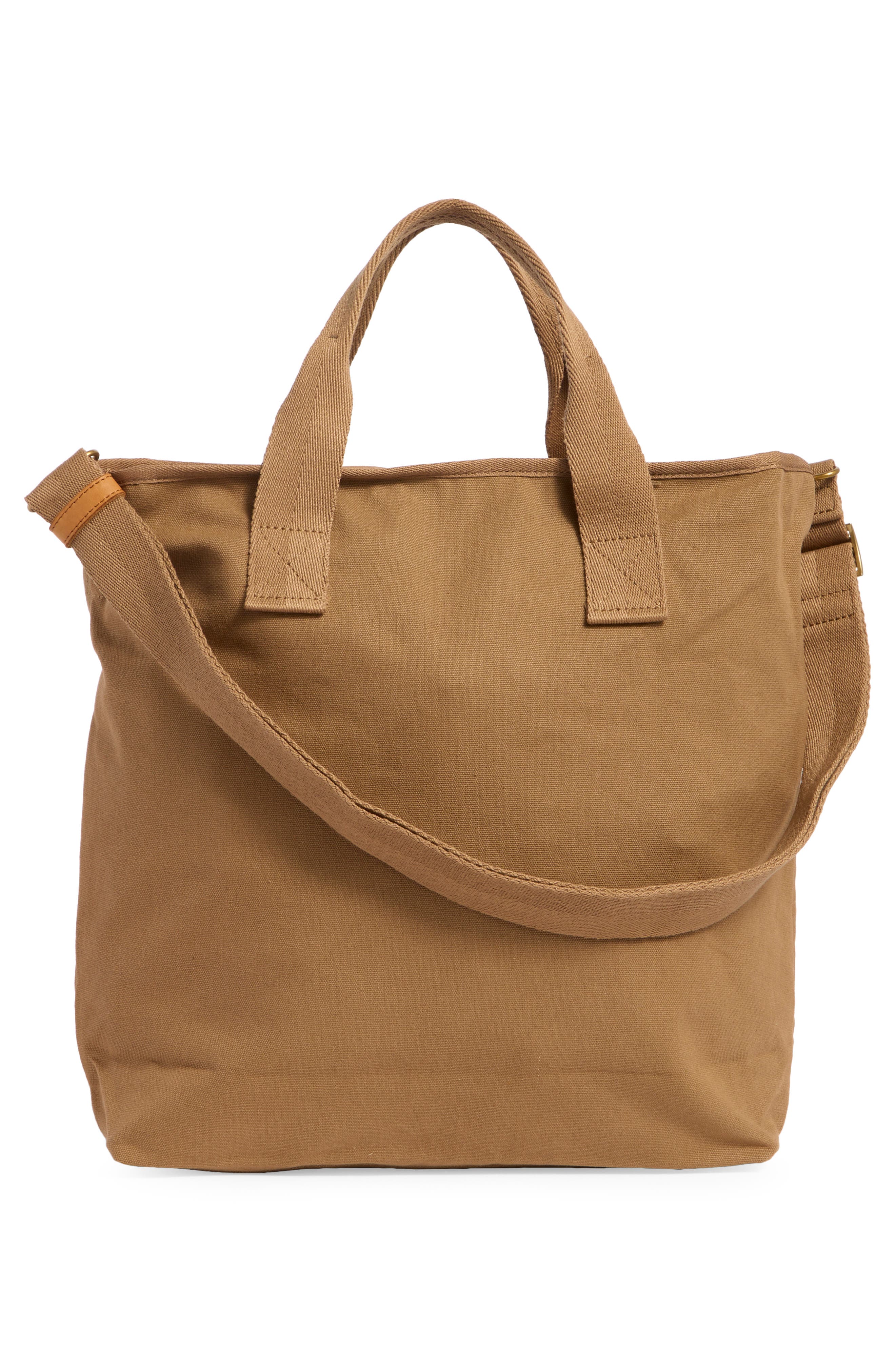New Amsterdam Leatherworks Ayla Canvas Tote Bag, Alternate, color, Khaki