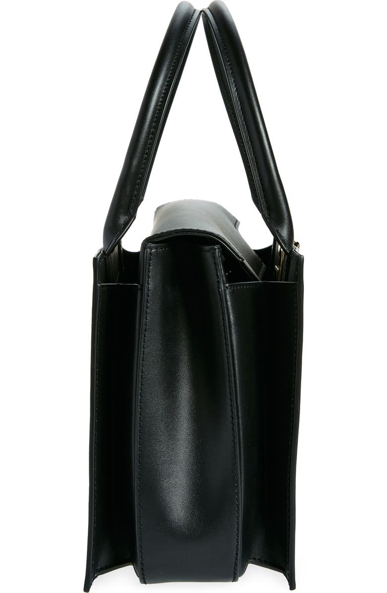 Dolce&Gabbana 3.5 Logo Leather Top Handle Bag, Alternate, color, Black