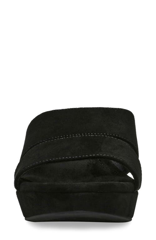Anne Klein Women's Palmer Slip On Block Heel Dress Sandals In Black Suede