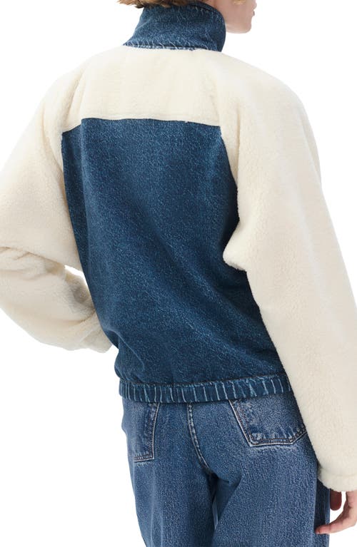 Rag & Bone Miramar High Pile Fleece Pullover In Blue