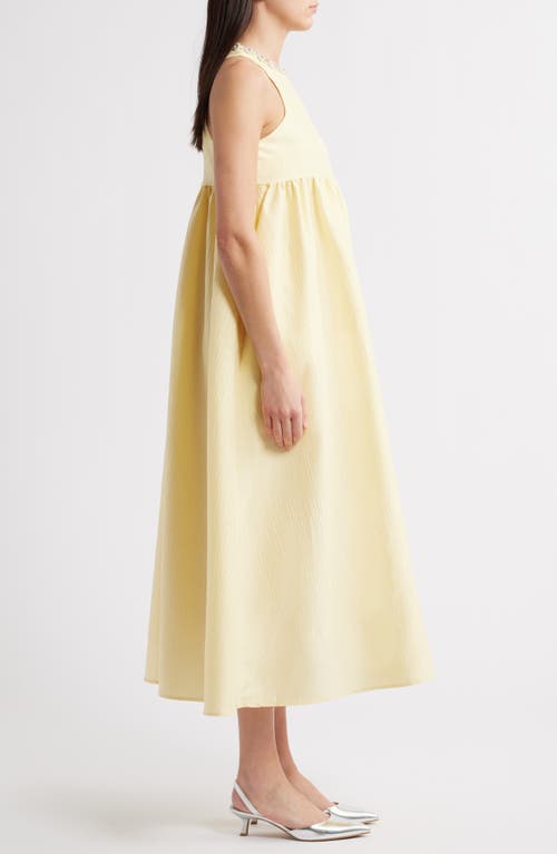 Sister Jane Darya Jewel Neck Sleeveless Midi Dress In Yellow