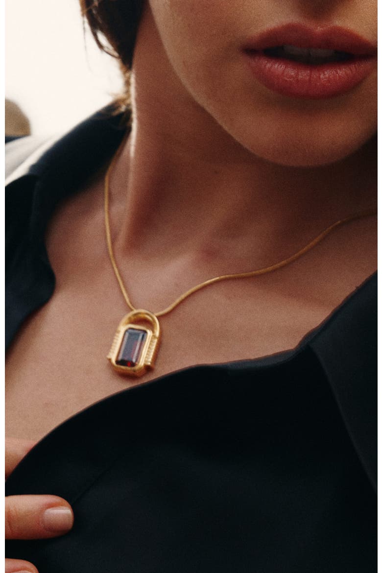 Olympieion Necklace, Alternate, color, Brown & Gold